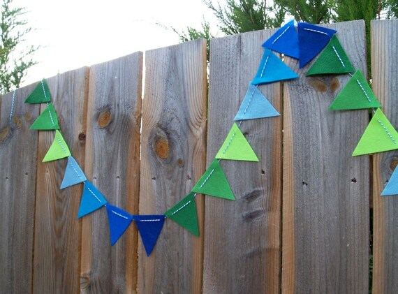 Felt Bunting Garland Ombre Green Blue Il_570xn
