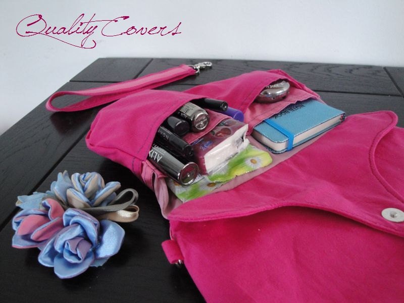Detachable Wristlet Handle Owl / Wristlet Purse/ tote/handmade/ 8 interior POCKETS / WATERPROOF / can be any color