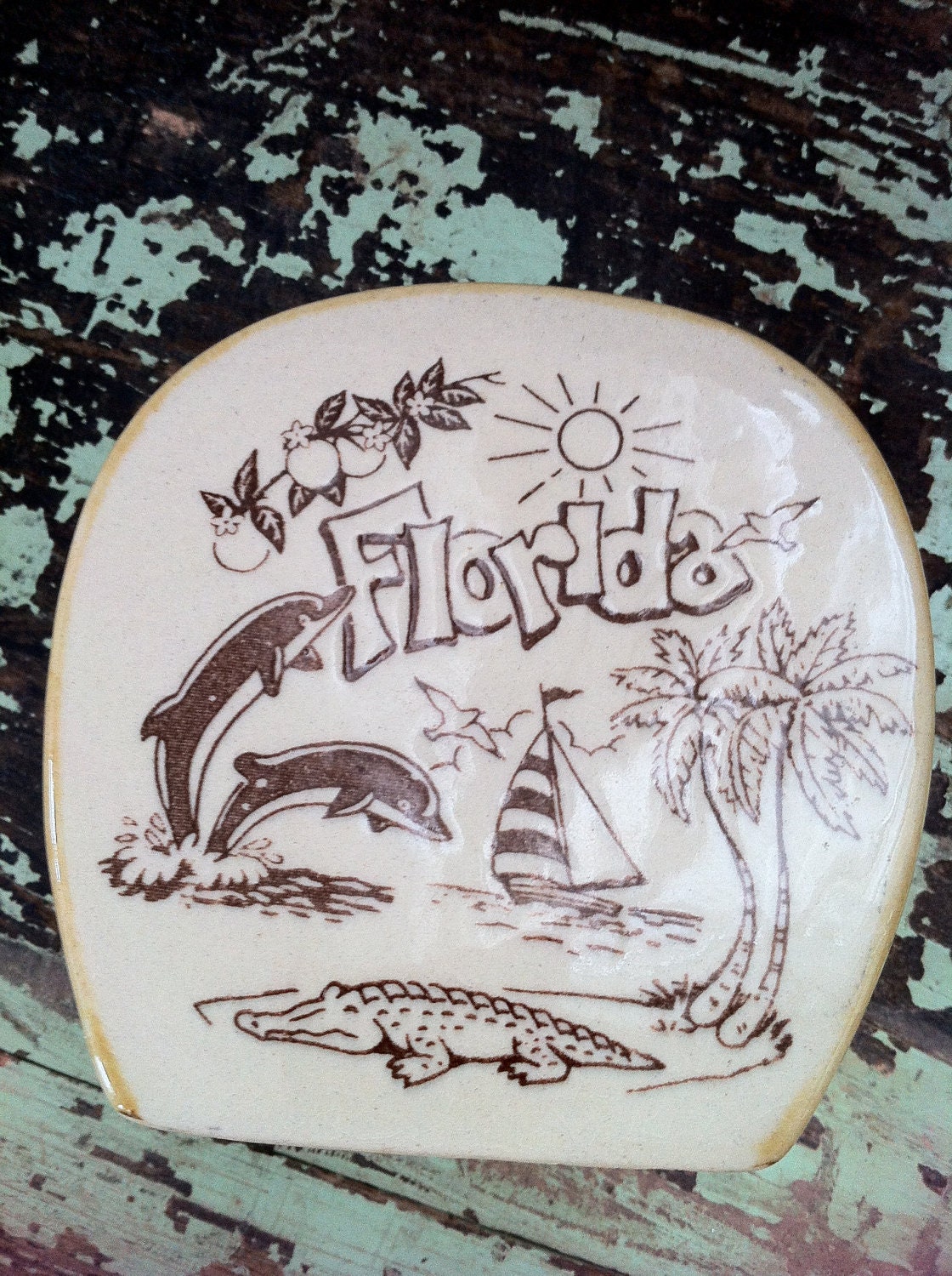 Kitschy 70s FLORIDA Napkin/Mail Holder