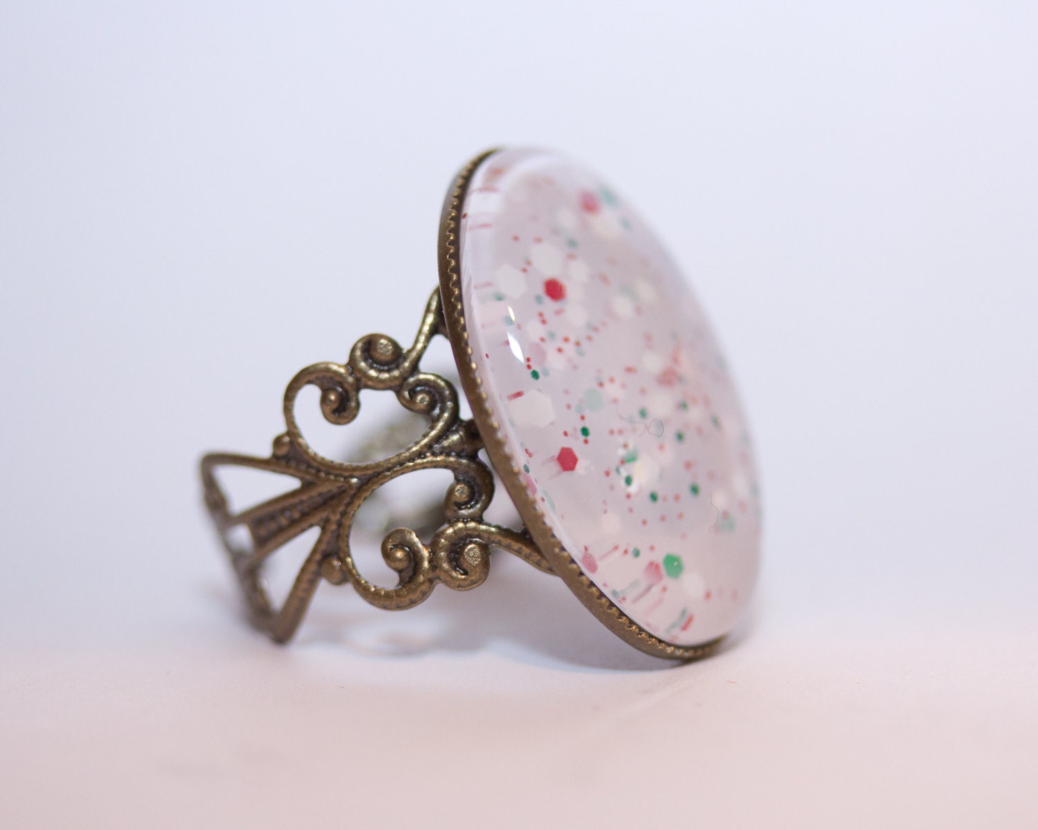 Peppermint Kisses Nail Polish Ring