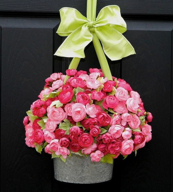 Wreath - Spring Wreath - Mothers Day Gift - Pink Wreath