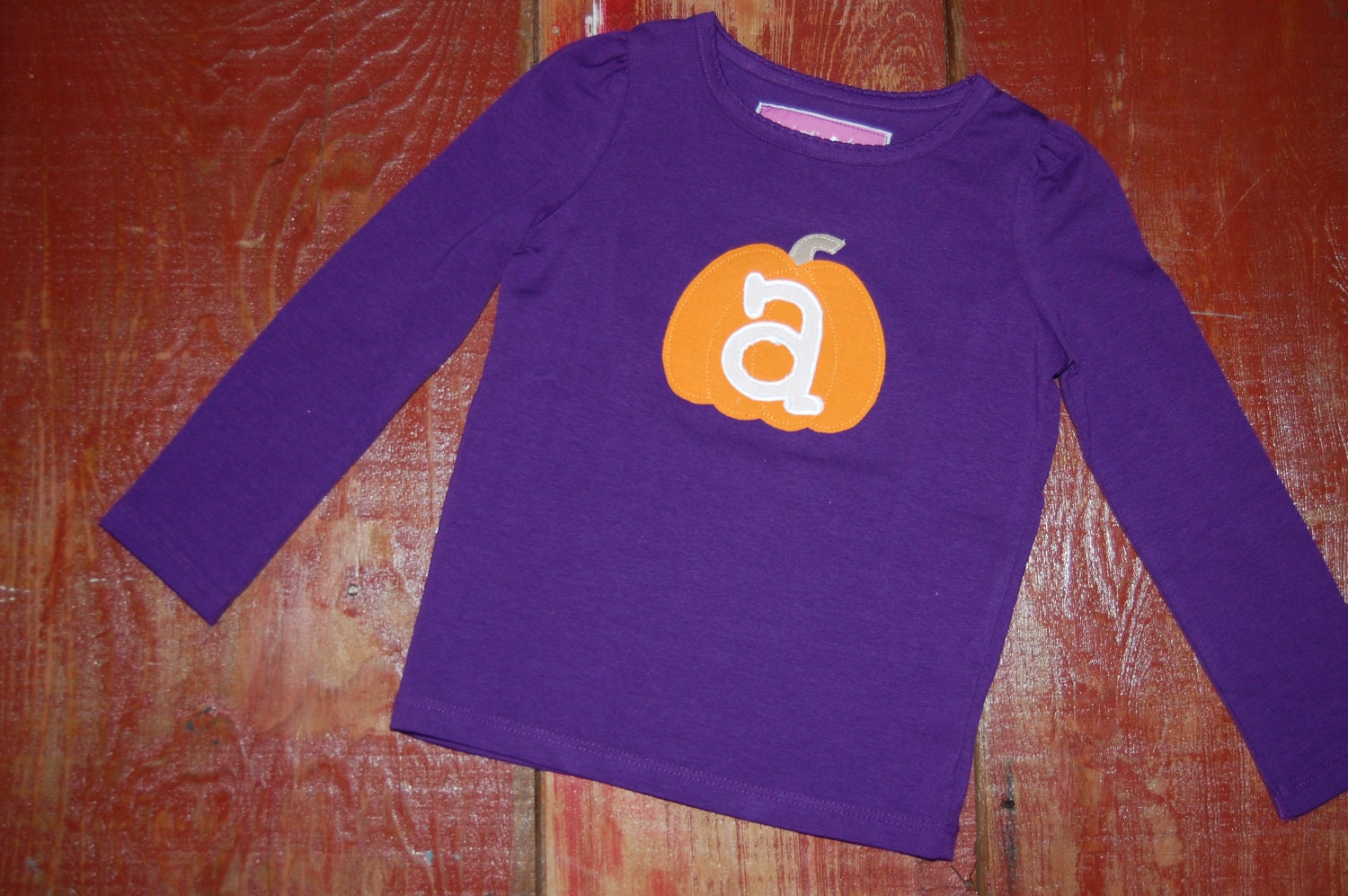 Girls size 4 fall  halloween pumpkin shirt ready to ship SALE