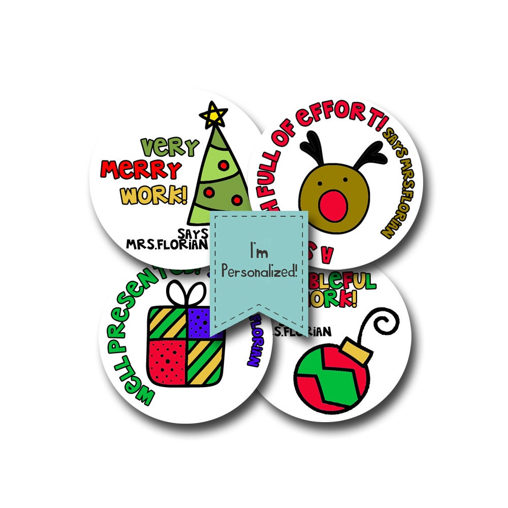 HO HO HO Personalized stickers for Teachers Il_170x135