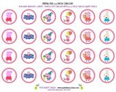 Peppa Pig Birthday Cupcake Toppers - Stickers - Tags: Digital pdf File YOU PRINT -1.5 Inch Circles Il_170x135
