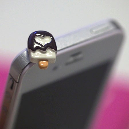 Kawaii Chocolate ICE CREAM BAR Iphone Earphone Plug/Dust Plug - Cellphone Headphone Handmade Decorations