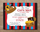 Printable Preppy Pirate Birthday Party Invitation (DIY birthday, shower)