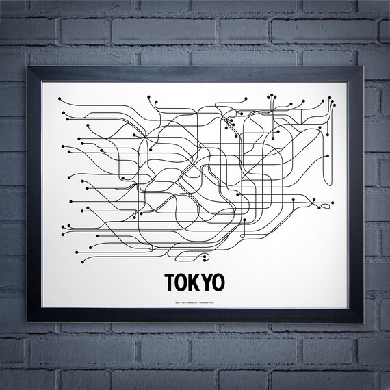 Tokyo Lineposter - White/Black