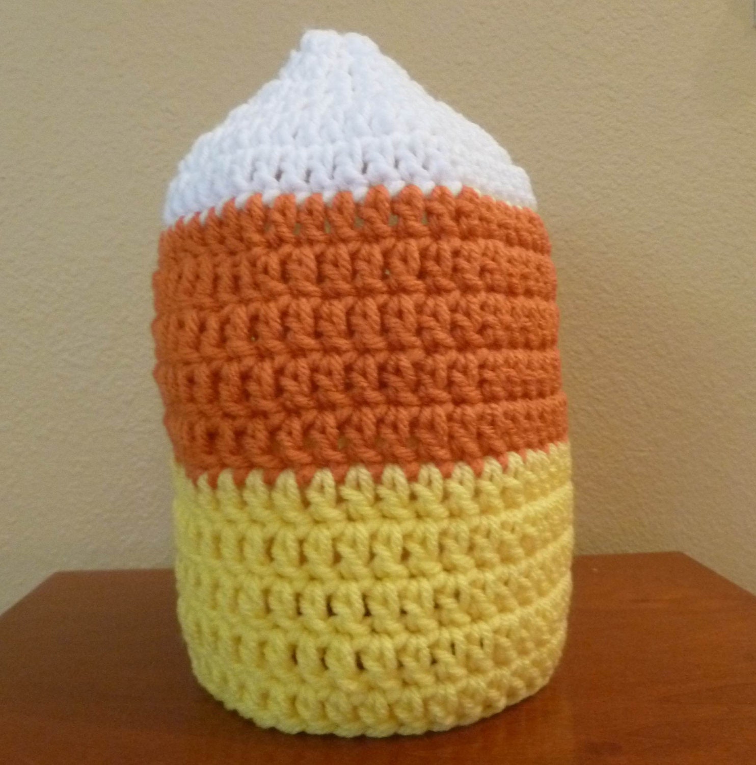 Crochet Candy Corn Hat Size 6 to 12 Months - Ready to Ship -