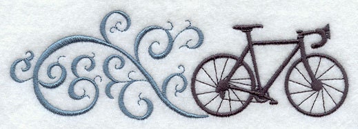 Bicycle Fancy Embroidered Flour Sack Hand/Dish Towel
