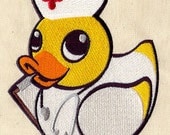 Nurse Ducky Embroidered Flour Sack Hand/Dish Towel