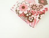 Gifts for ladies, 2013 Diary with pink brown white fabric cover, Day planner or weekly planner, or A6 notebook
