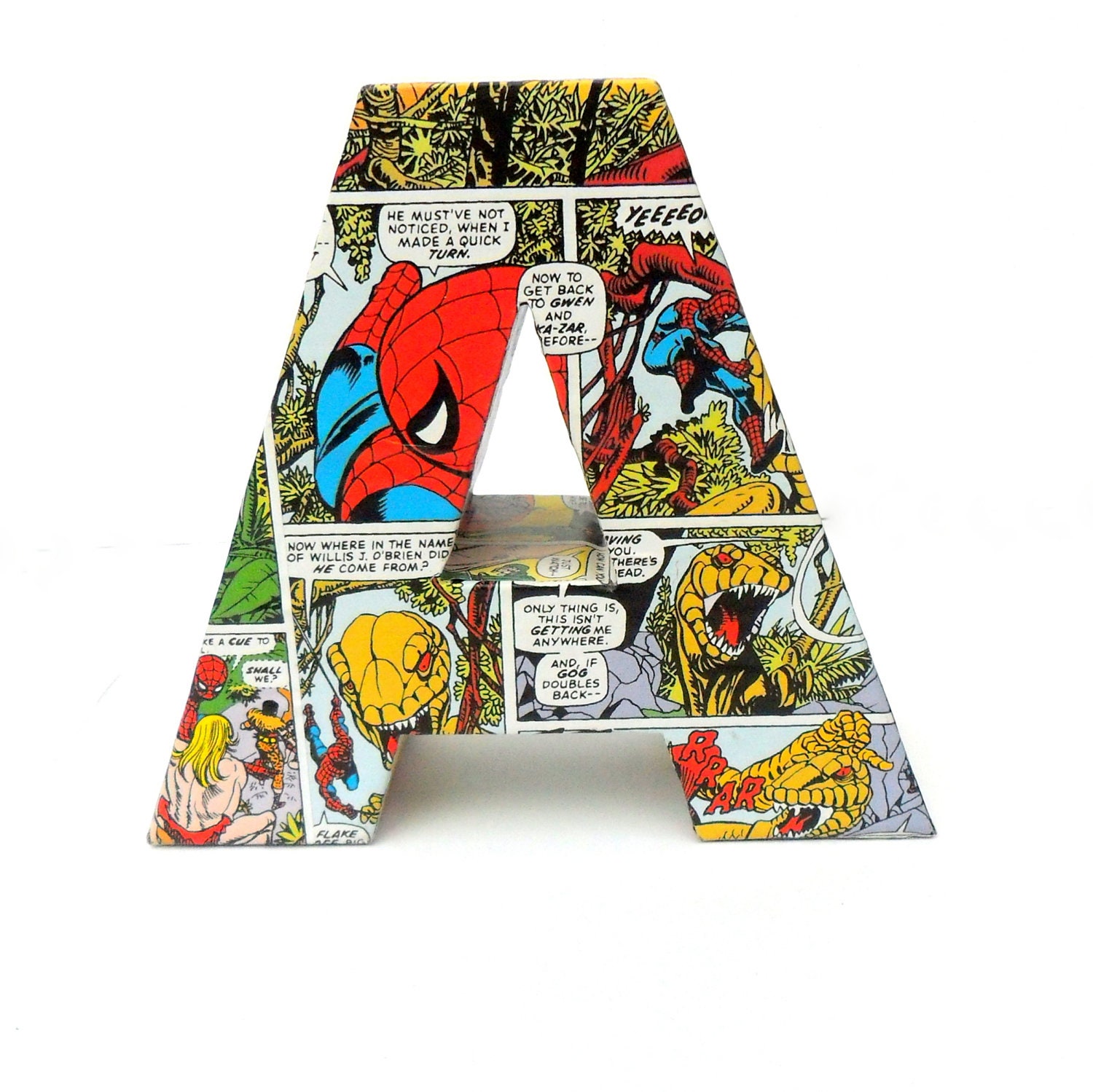 Spiderman Comic Book 3D Freestanding Letters Any Amount Handmade Initial Number Custom Bedroom Ornament