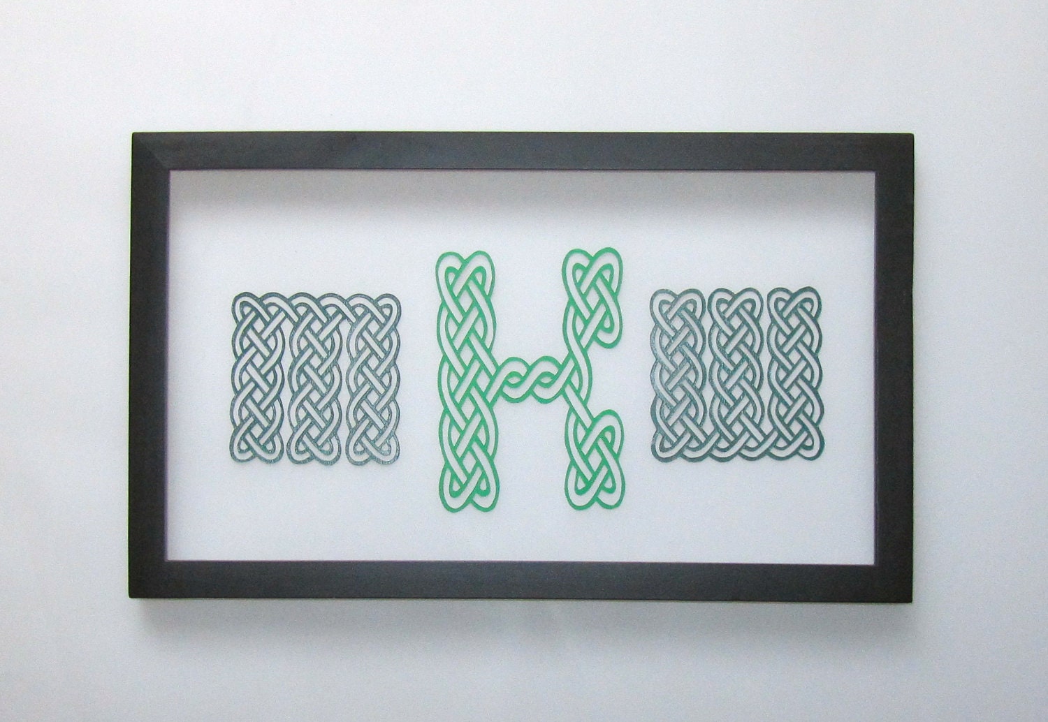 Eternity Celtic Knots MKW Monogram Wall Art Home Décor Handmade Handcut Silhouette Paper Cutout. CUSTOM Order for JENNIFER . One Of A Kind