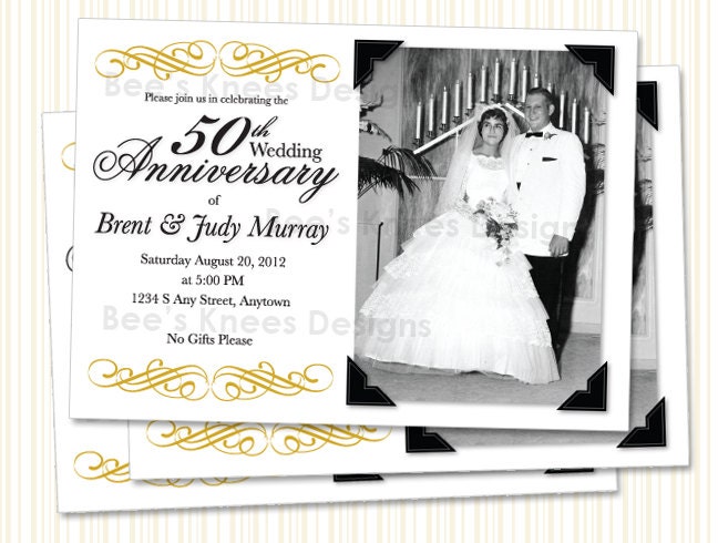 50th Wedding Anniversary Invitation 25th 30th 40th 50th 60th Customized for you