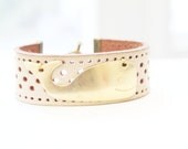 Weathered Whale Leather Bracelet, White Leather Cuff, Ocean Bracelet, Beach Bracelet, Nautical Bracelet