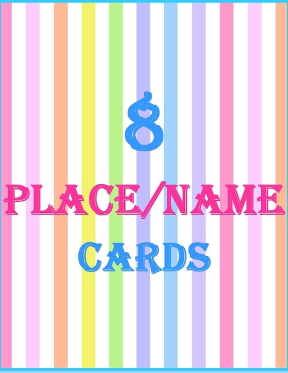 PERSONALIZED - PRINTABLE Place / Name / Dessert / Food Cards / Labels / Tags (8) - A La Carte Il_570xn