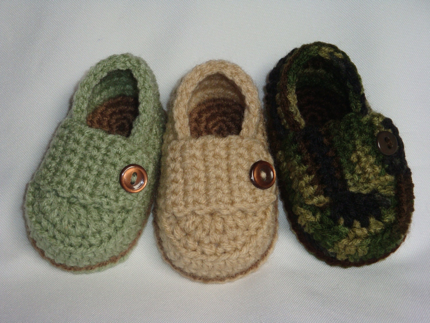 Crochet Baby Boy Button Loafers - Made to Order Booties