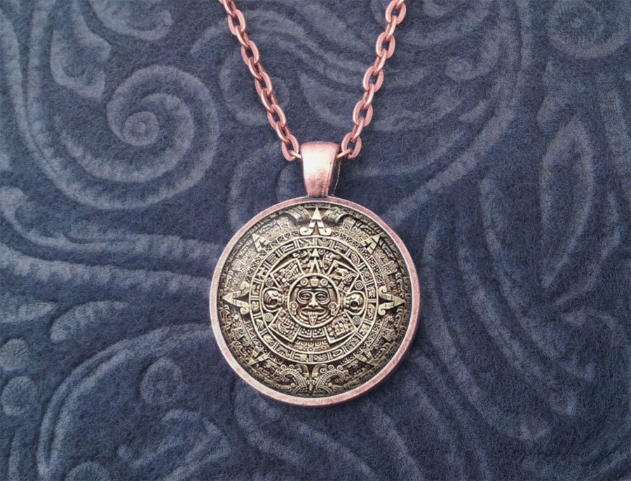 NEW Bronze Mayan Calendar Pendant Necklace Ancient 2012 Prediction Design