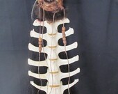 Shrunken head replica bone sculpture dead head extreme