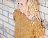 PDF Knitting Pattern, Piper, Children's Summer Pullover, Sweater, Shirt, T-shirt, Cotton