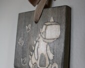Dinosaur Woodblock ornament