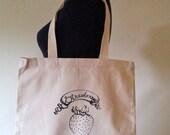 Strawberry Print Canvas Bag Organic