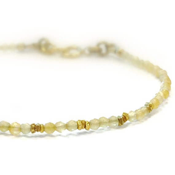 Citrine Bracelet Pastel Yellow Jewellery 24K Gold Vermeil Jewelry Gemstone Stackable Layer Minimal Skinny November Birthstone B-301 302