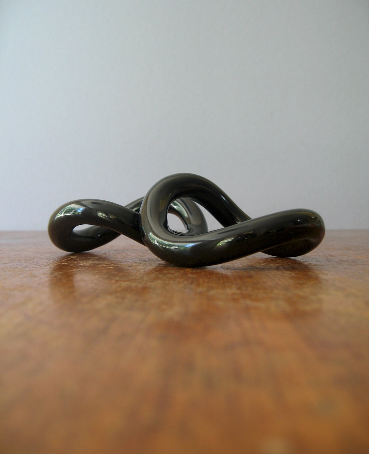 Pair 80's Chunky Black Plastic Bangle Bracelets