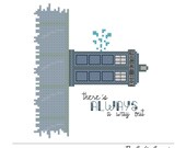A Way Out - Tardis Doctor Who Inspired PDF Cross Stitch Pattern - INSTANT DOWNLOAD