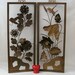 Very Vintage Pair of Wall Hangings - Oriental and Signed - Flowers and Leaves Motif - Metal Sculpture