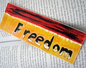 Original Acrylic Painted Abstract Art Fire Bookmark - Freedom