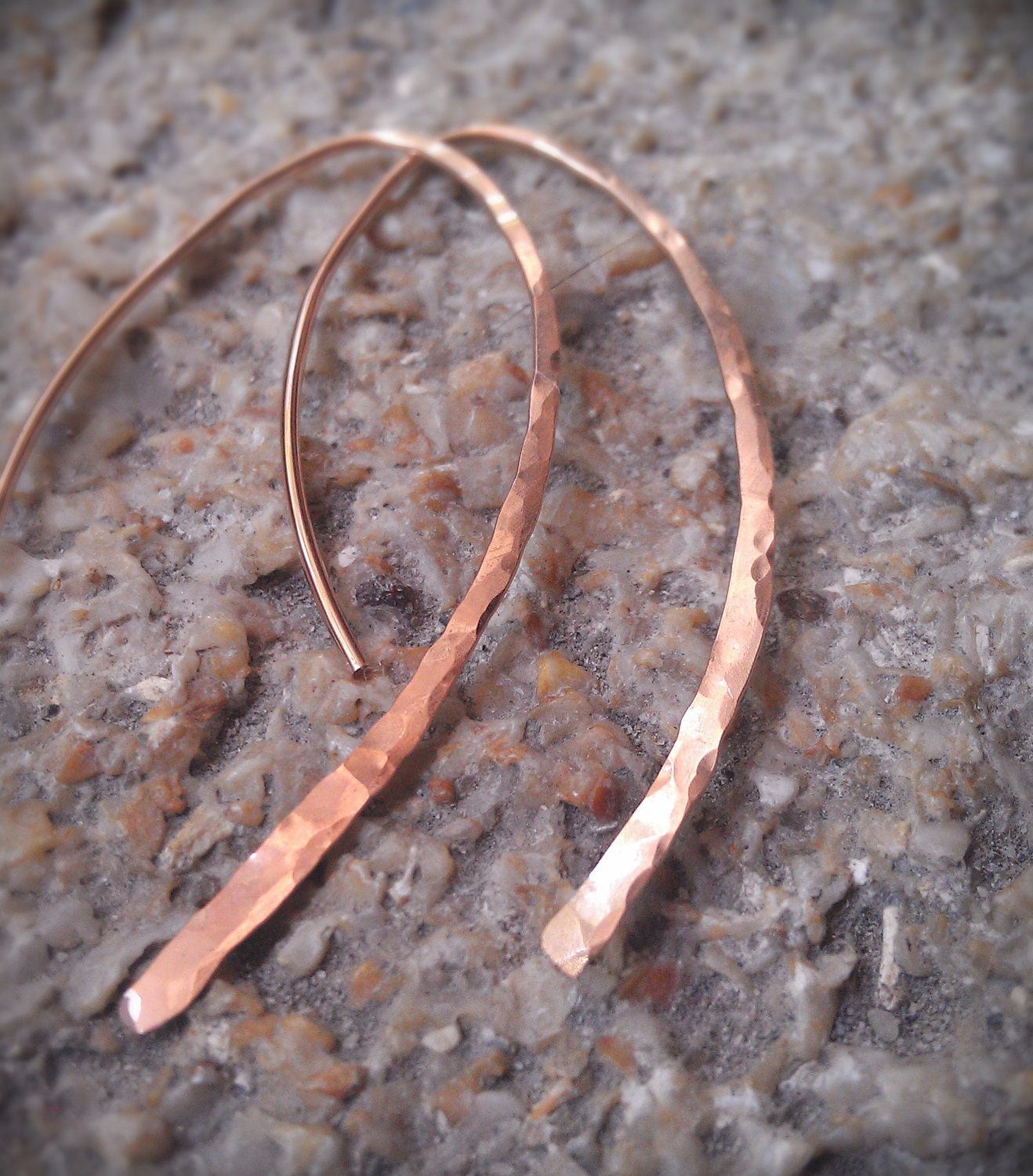 Rose Gold Wishbone Open Hoops