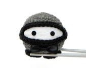 Amigurumi Crocheted stuffed Ninja doll toy - OO7 Ninja MochiQtie crochet amigurumi art doll