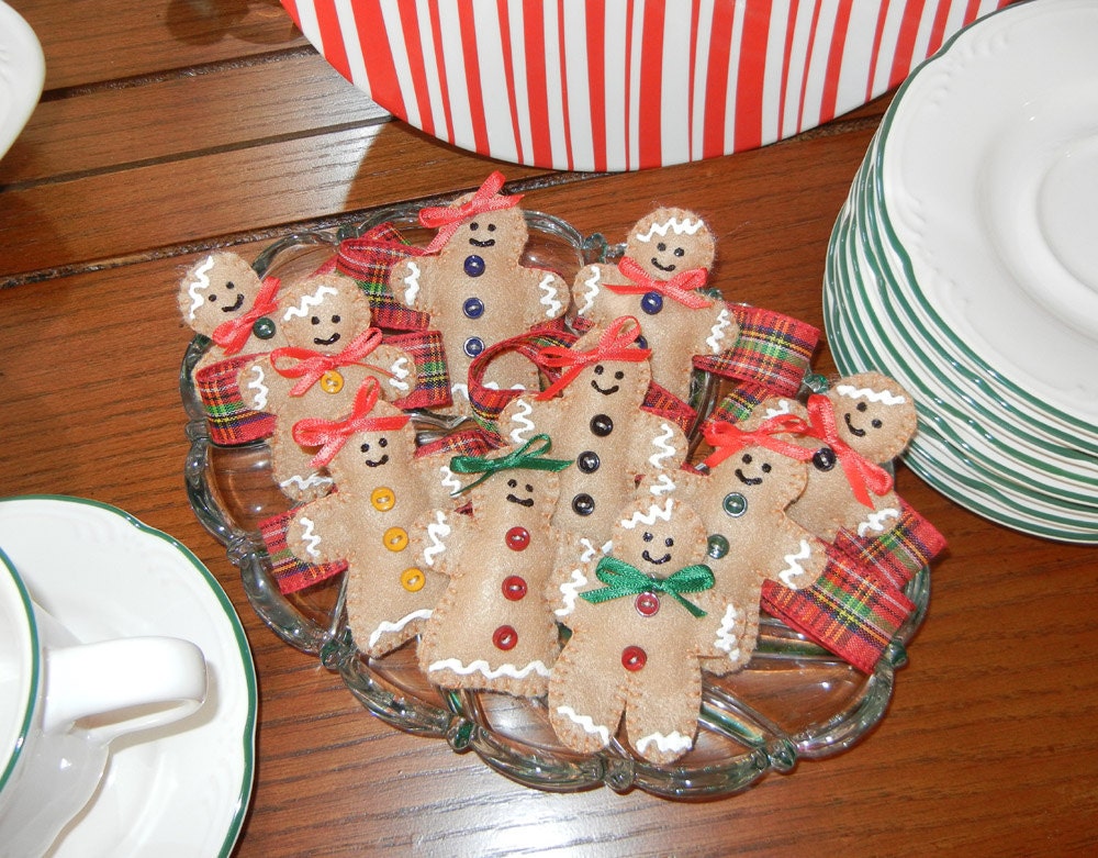 PDF Pattern for Gingerbread Garland, Ornaments, Napkin Rings, Favors, Christmas - Tutorial, DIY
