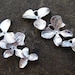 Orchid Charms, Silver Plated Over Solid Copper  Two Sets of Three