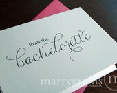 Thank You From the Bachelorette... Engagement, Bridal Shower or Bachelorette Party Thank You Cards, Hot Pink Stylish, Cute (Set of 10)