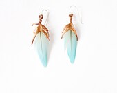 Bright Blue feather earrings