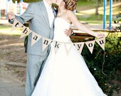 Thank you burlap banner bunting - wedding garland- photography prop