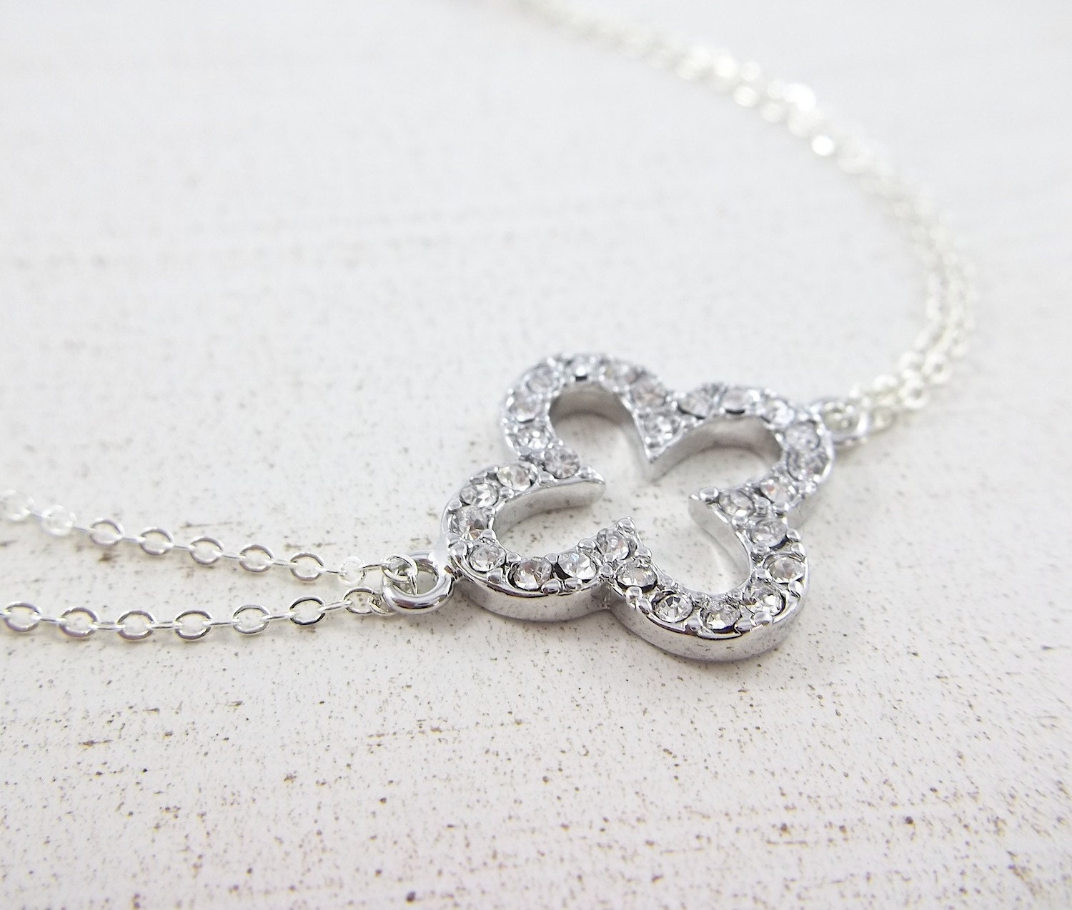 Silver Quatrefoil Clover Bracelet - Quatrefoil Pendant Jewelry