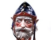 Mystical WIZARD Mask / 1980s 1990s WEIRD Creepy Porcelain Mask / masquerade