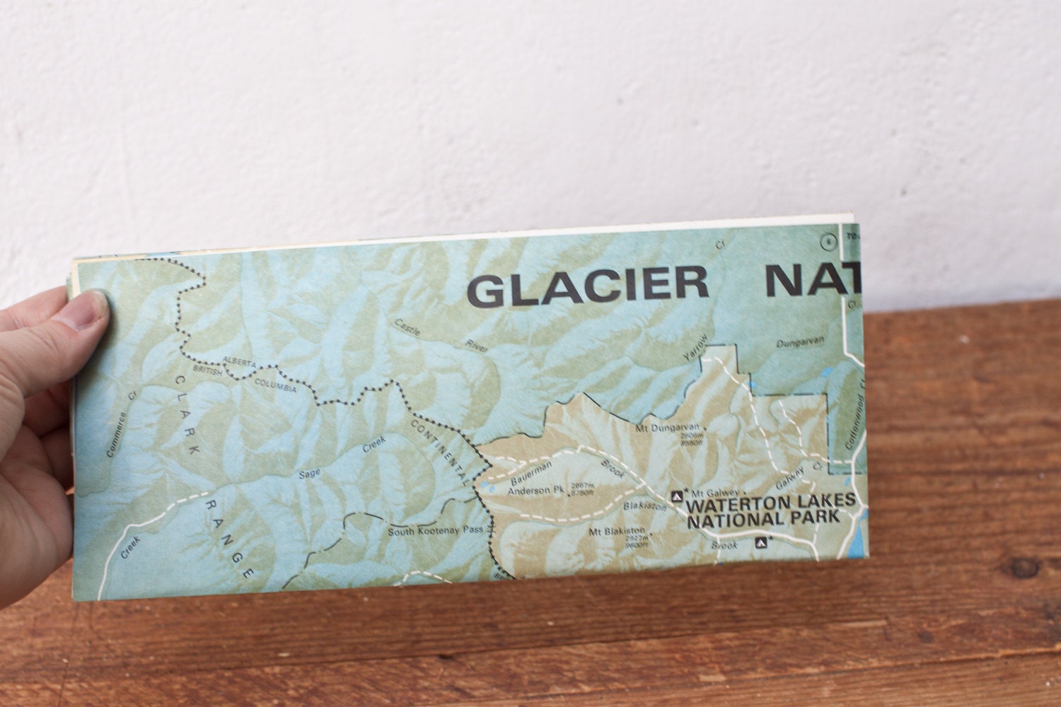 Vintage Map Glacier National Park