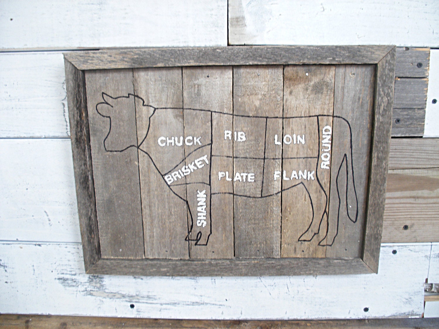 Butcher Cow - upcycled kitchen art
