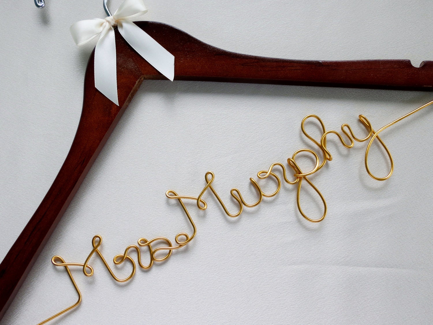 SALE Personalized Wedding Hanger with Colored Wire, Wedding Gift, Name Hanger