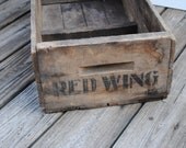 Vintage Wood Crate or Box Red Wing - cheryl12108