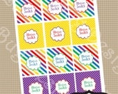 PRINTABLE Rainbow School Labels, Tags/or Stickers-DIY printables by Luv Bug Design