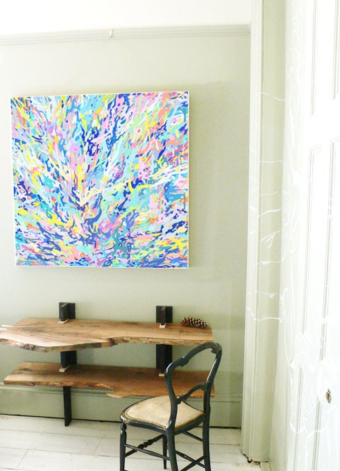 Sale - Buy 2 Get 1 Free - Waves Breaking - Large Art Print - Abstract Art - 24"x24"