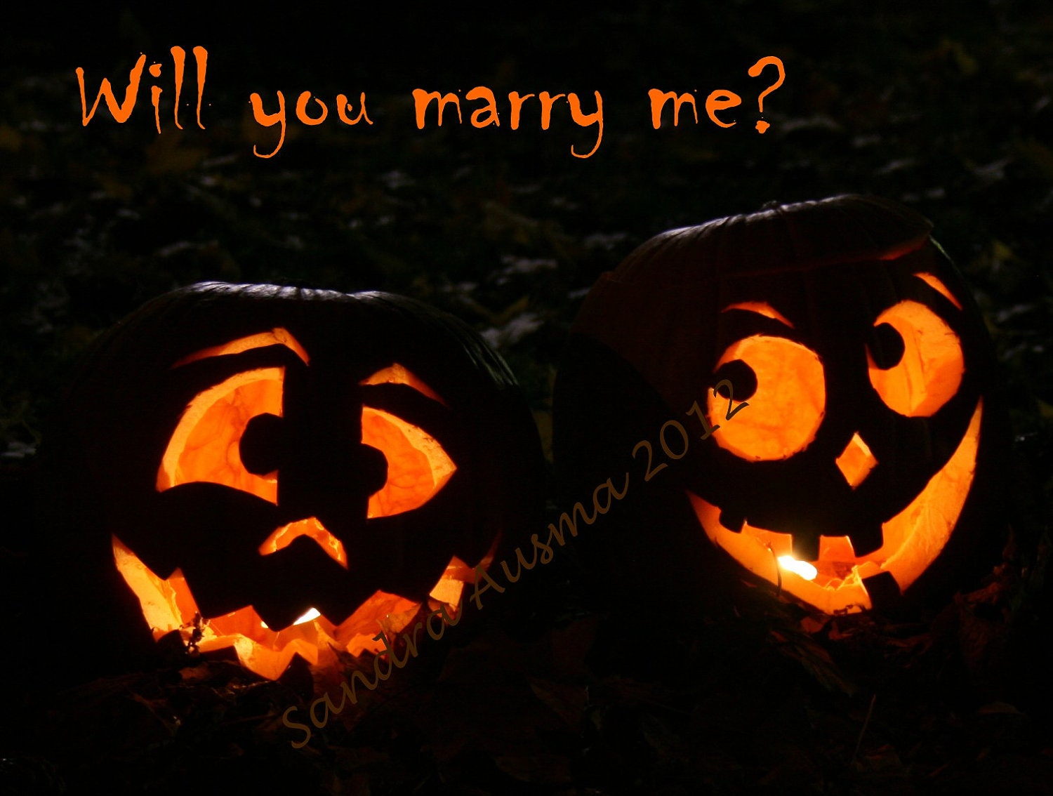 Will you marry me jack o lantern proposal card