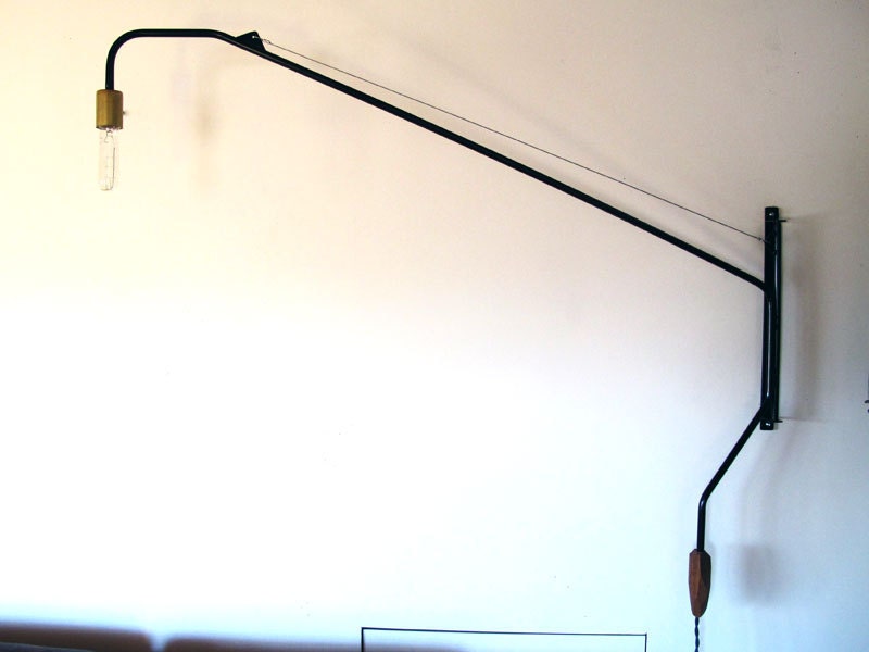 Black with brass "potence" style lamp 48"