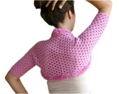 Pink Cotton Shrug - Bridal Bolero - Spring Summer Fashion - Women Teens Accessories - Knit Sweater