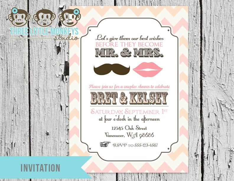 Vintage Mr and Mrs Couples Wedding Shower Party Invitation Il_170x135